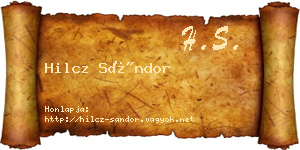 Hilcz Sándor névjegykártya